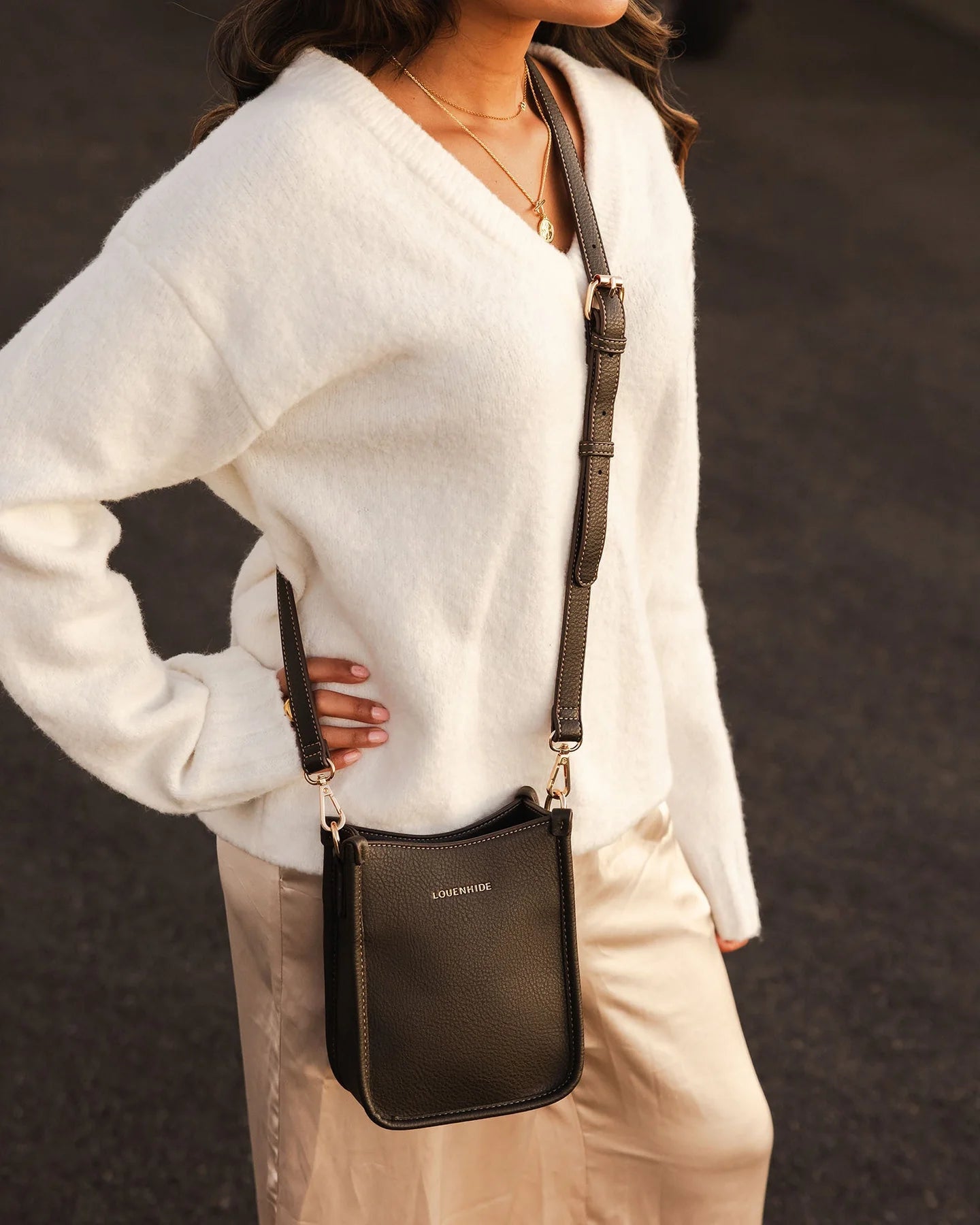 Parker Phone Crossbody Bag-Chocolate