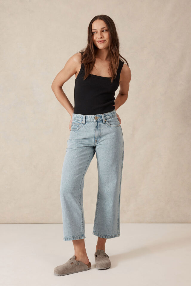 Zaeli Contour Rib Square Tank Black