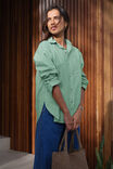 Peta Oversized Shirt Zesty Green Stripe