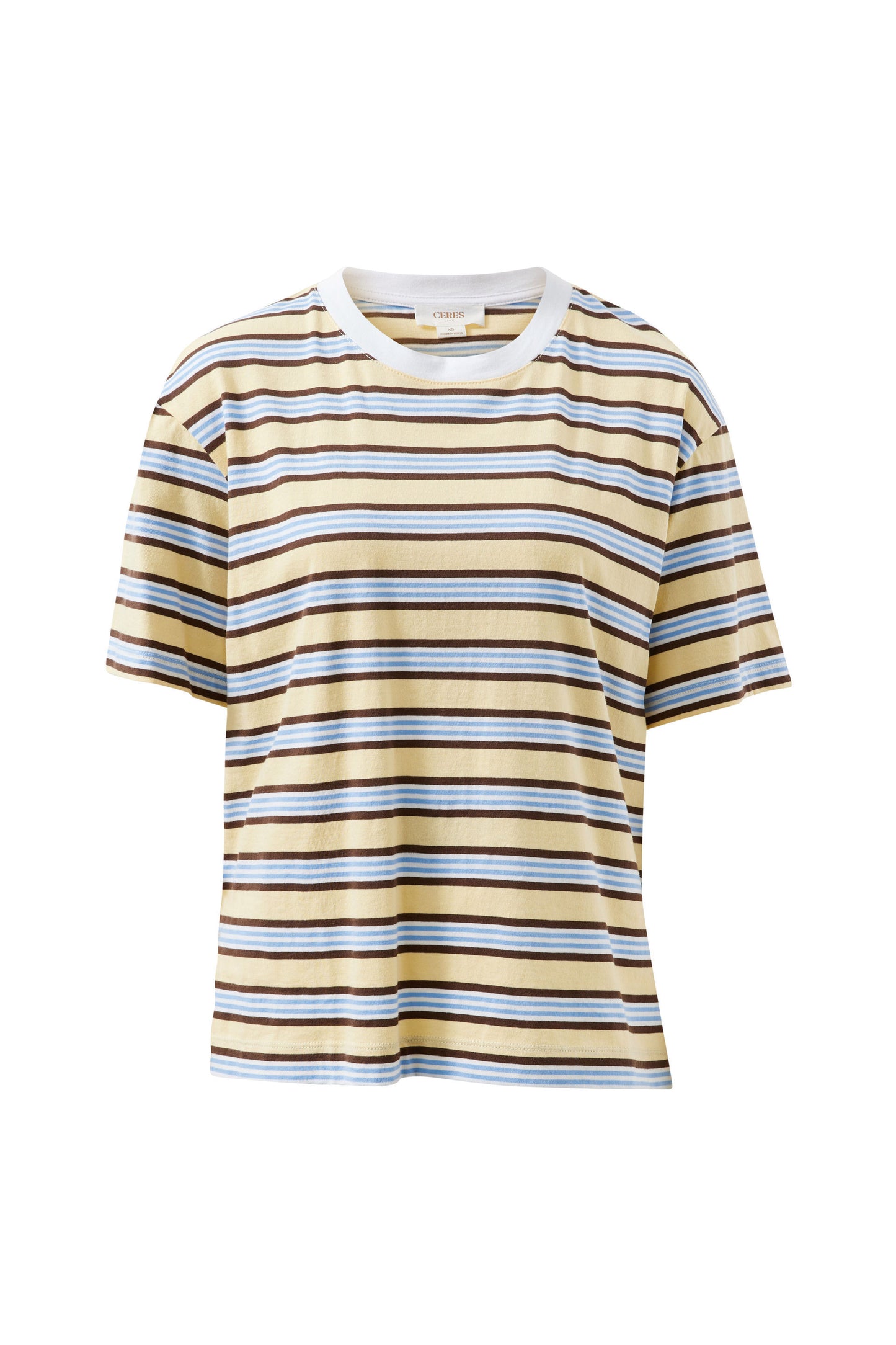 Stevie Slouchie Tee/Butter Brunette Stripe