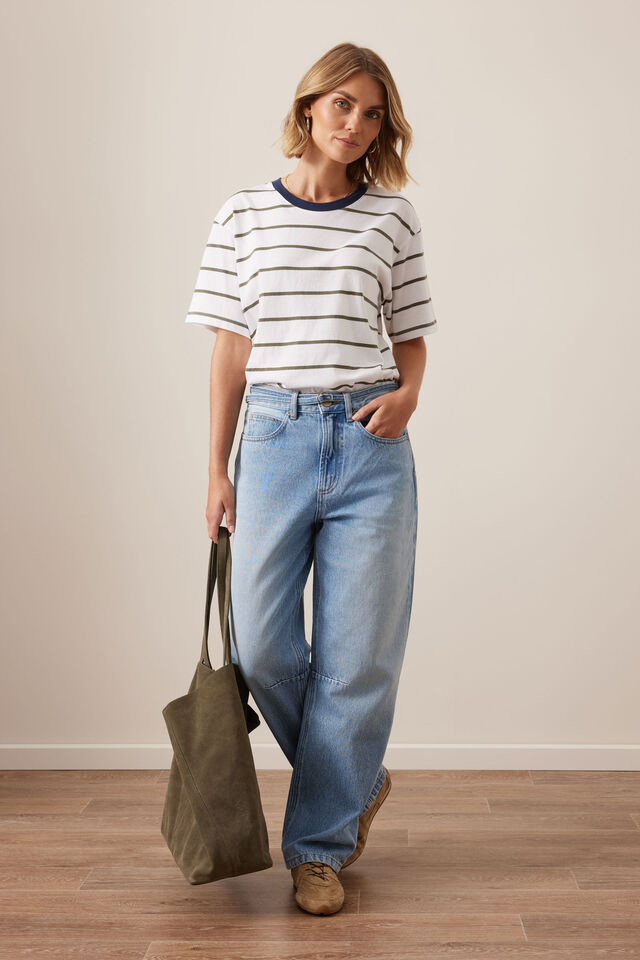 Stevie Slouchy Tee Olive