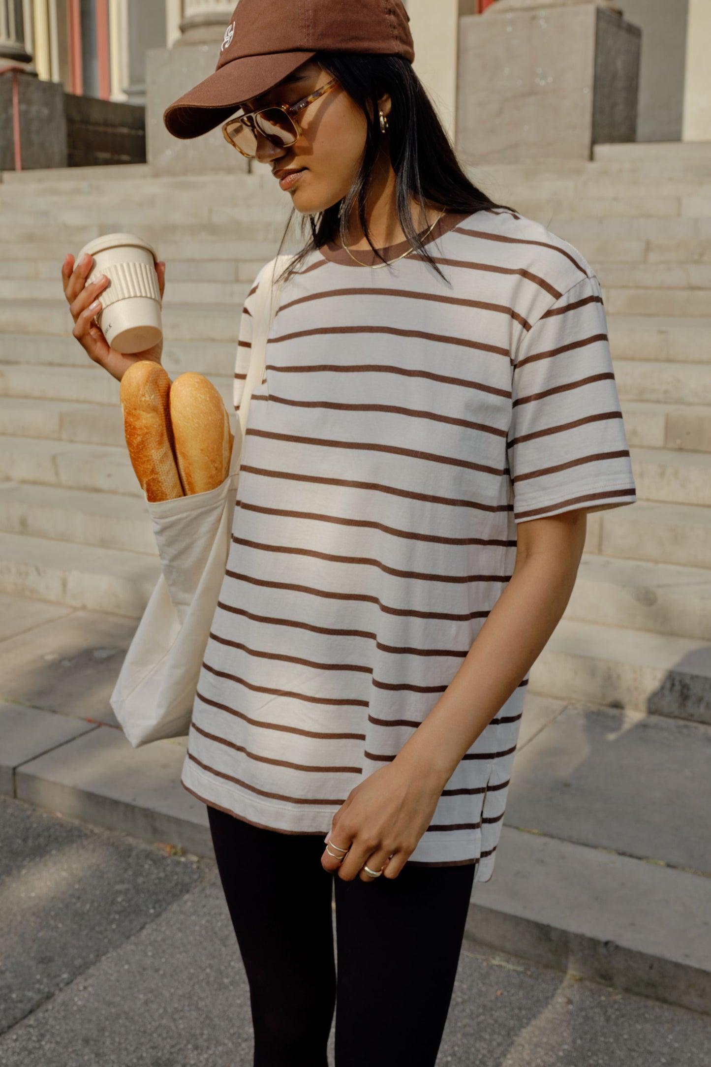 Lola Longline Step Tee Brunette Buff