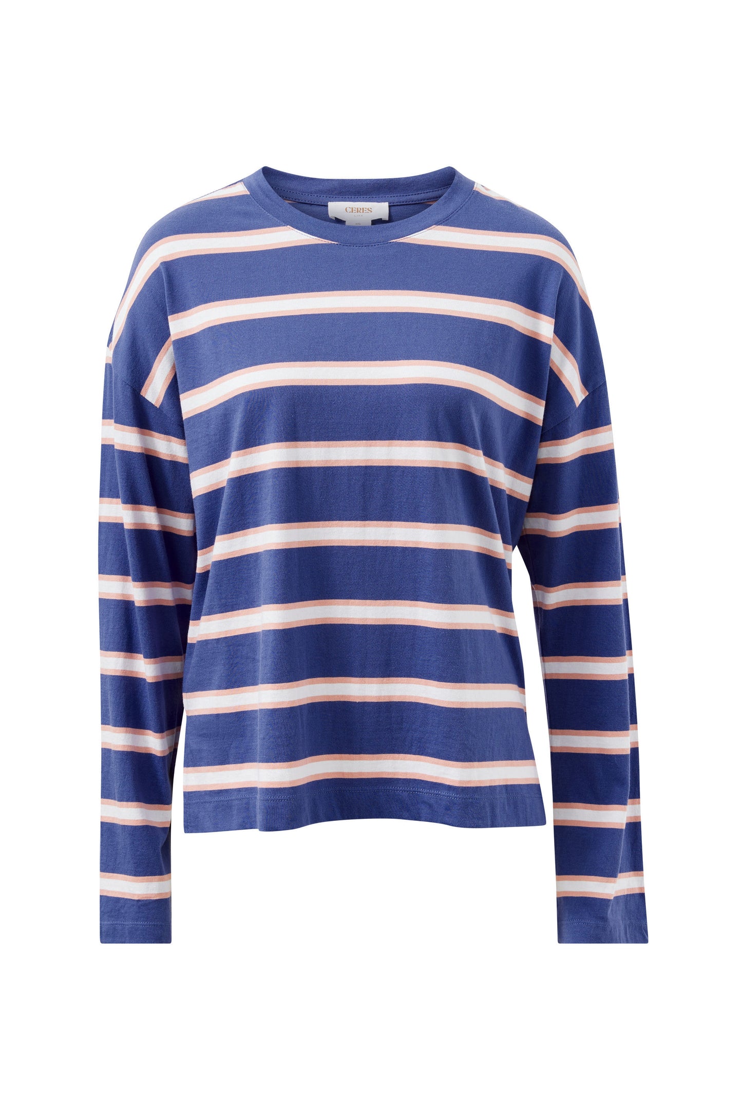 Scout Slouchy LS Tee Navy/Pink Clay