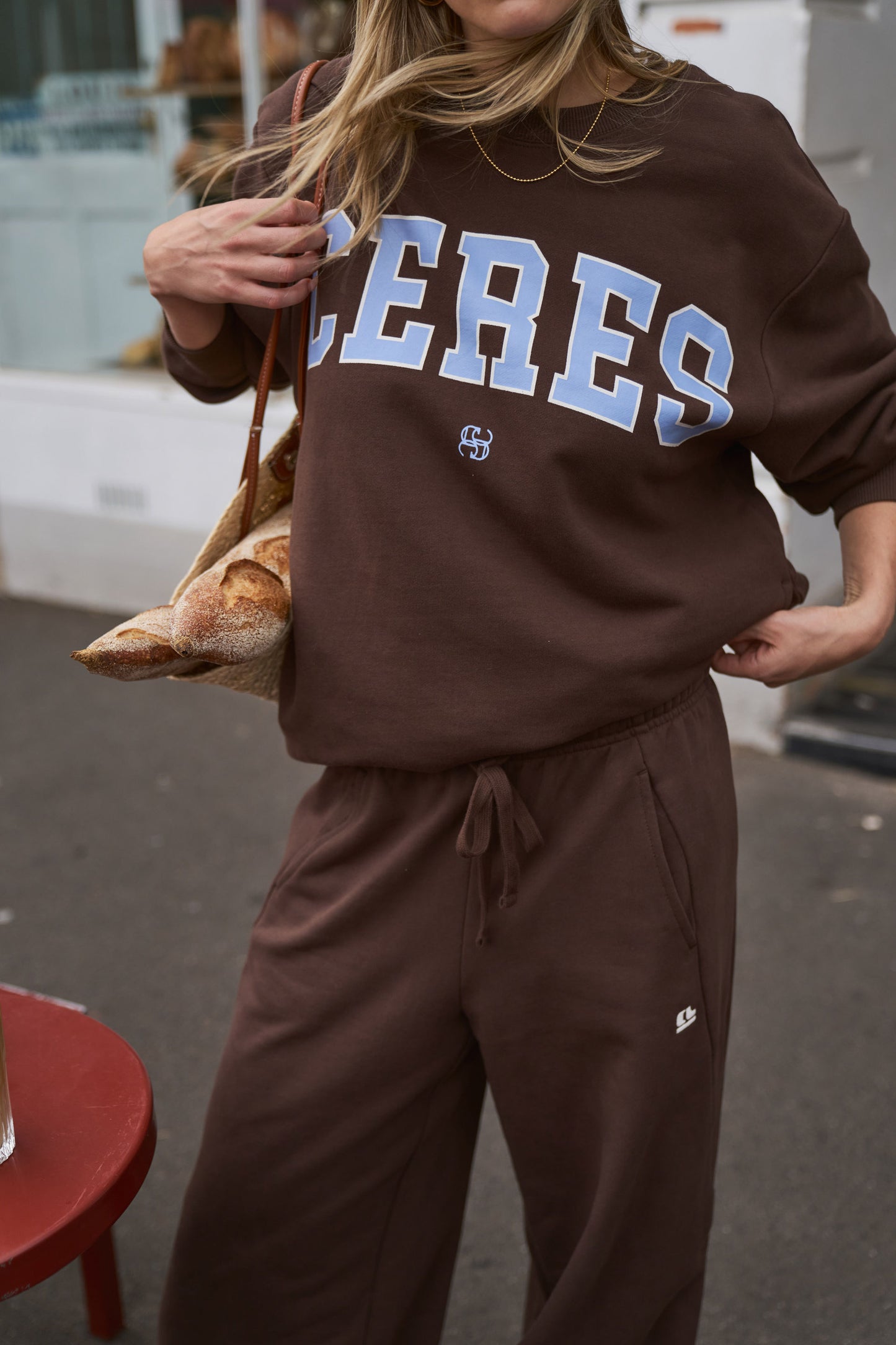 Isla Oversized Slouchy Crew Brunette Brown