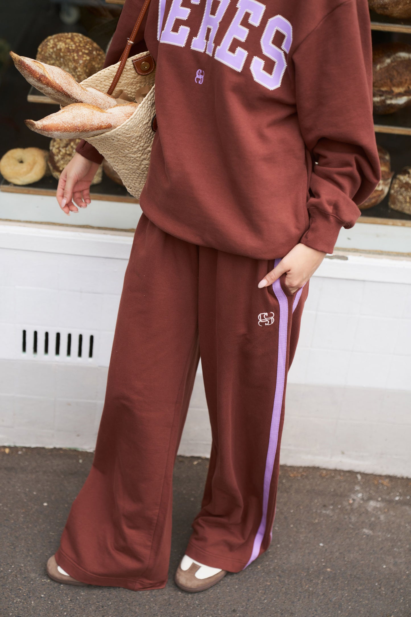 Gigi Wide Leg Trackpant Toffee