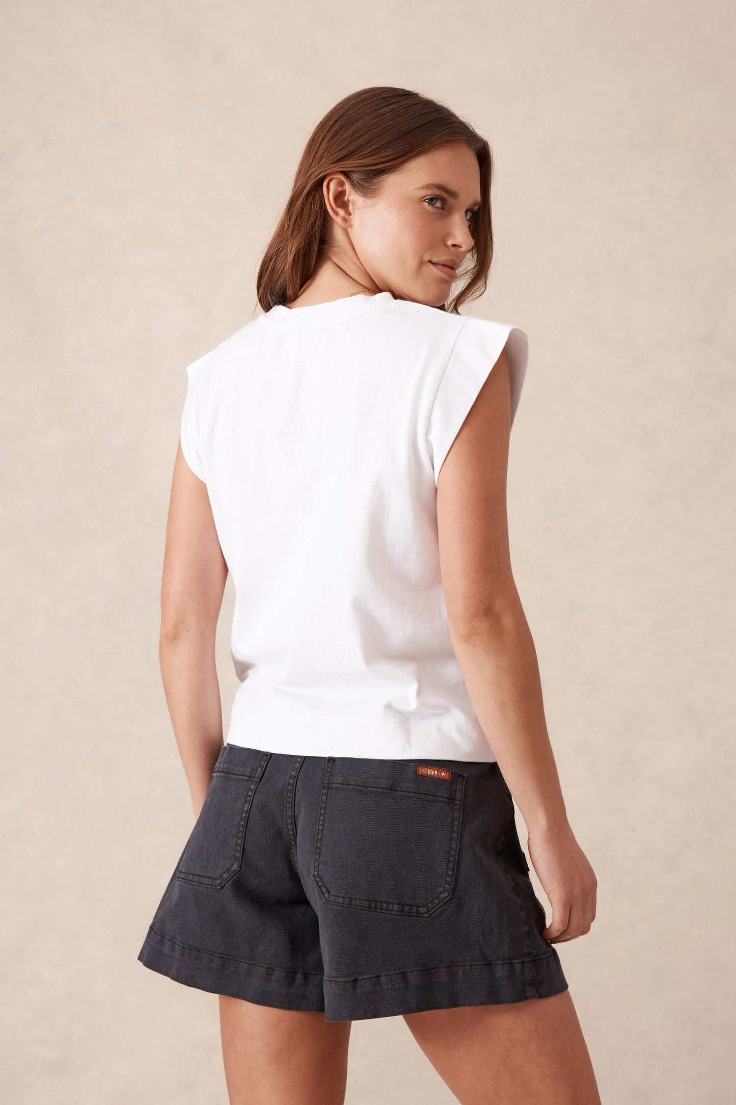 Esther Denim Patch Short Black