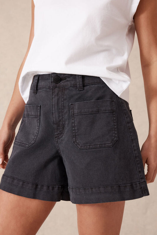 Esther Denim Patch Short Black