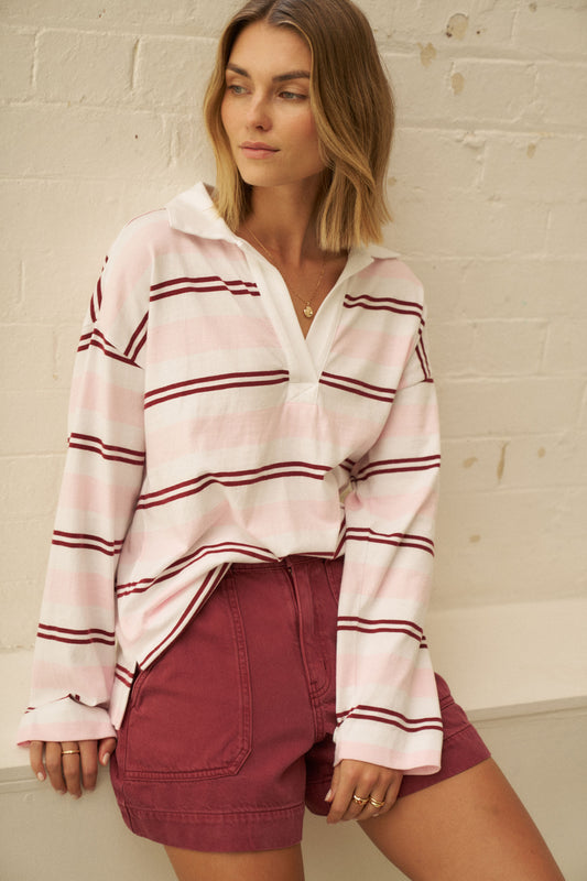 Shelby Slouchy Rugby Pink Mulberry