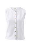 Lyla Button Rib Tank White