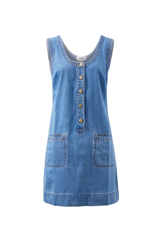 Denim Tank Dress Vintage Blue