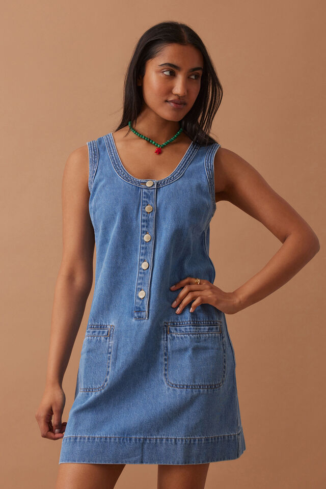 Denim Tank Dress Vintage Blue