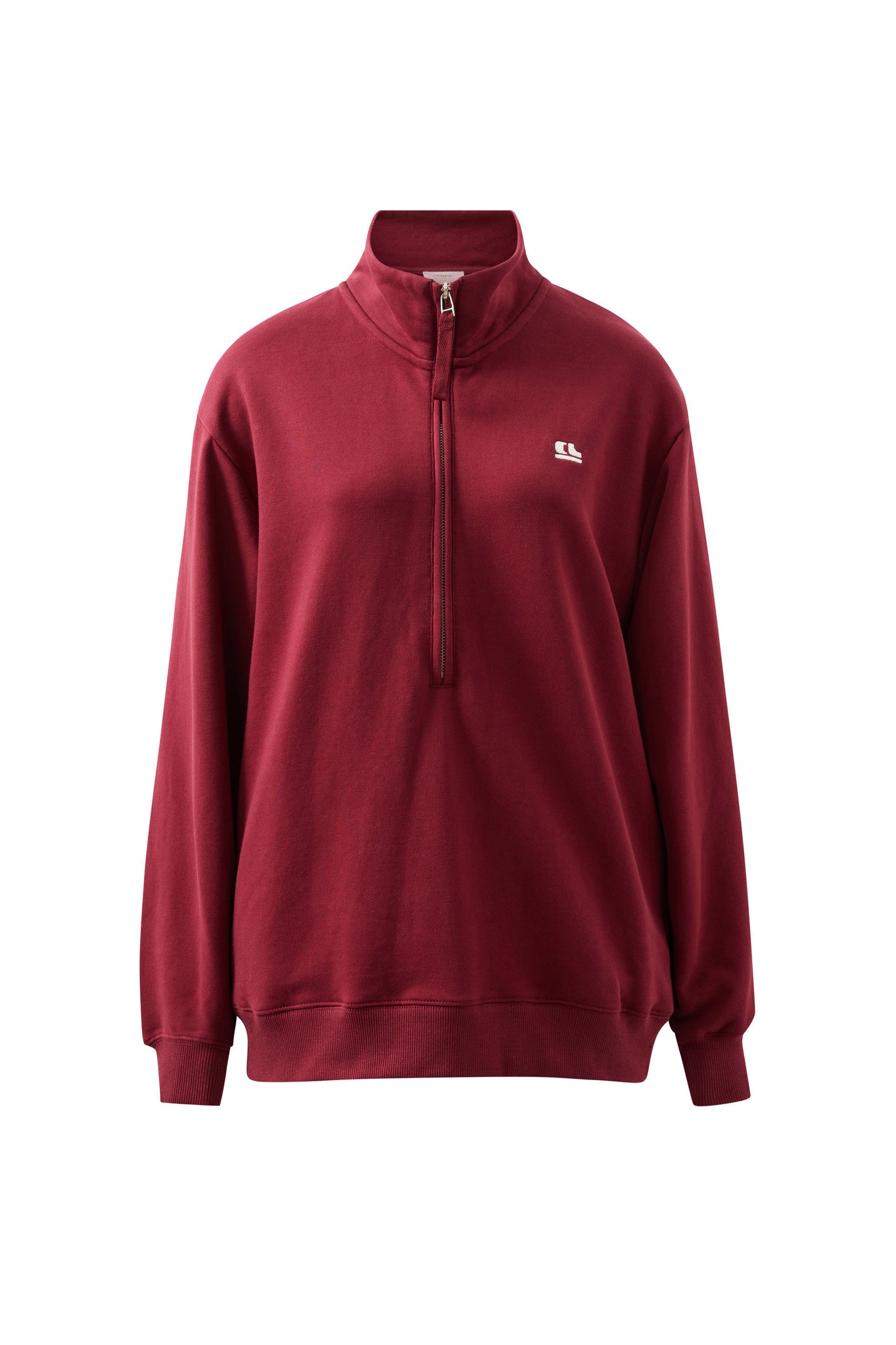 Lonny Oversized Half Zip Sweat Burgundy
