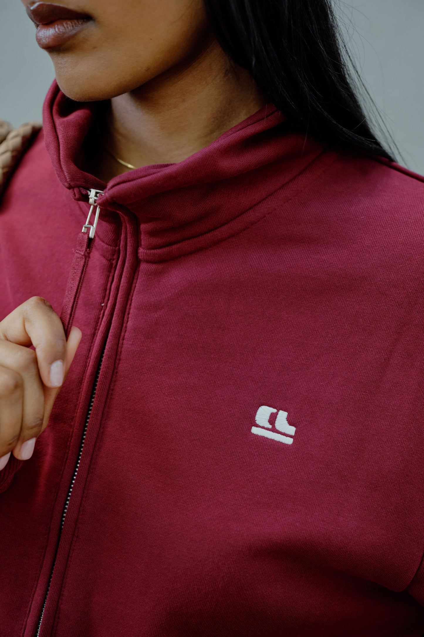 Lonny Oversized Half Zip Sweat Burgundy