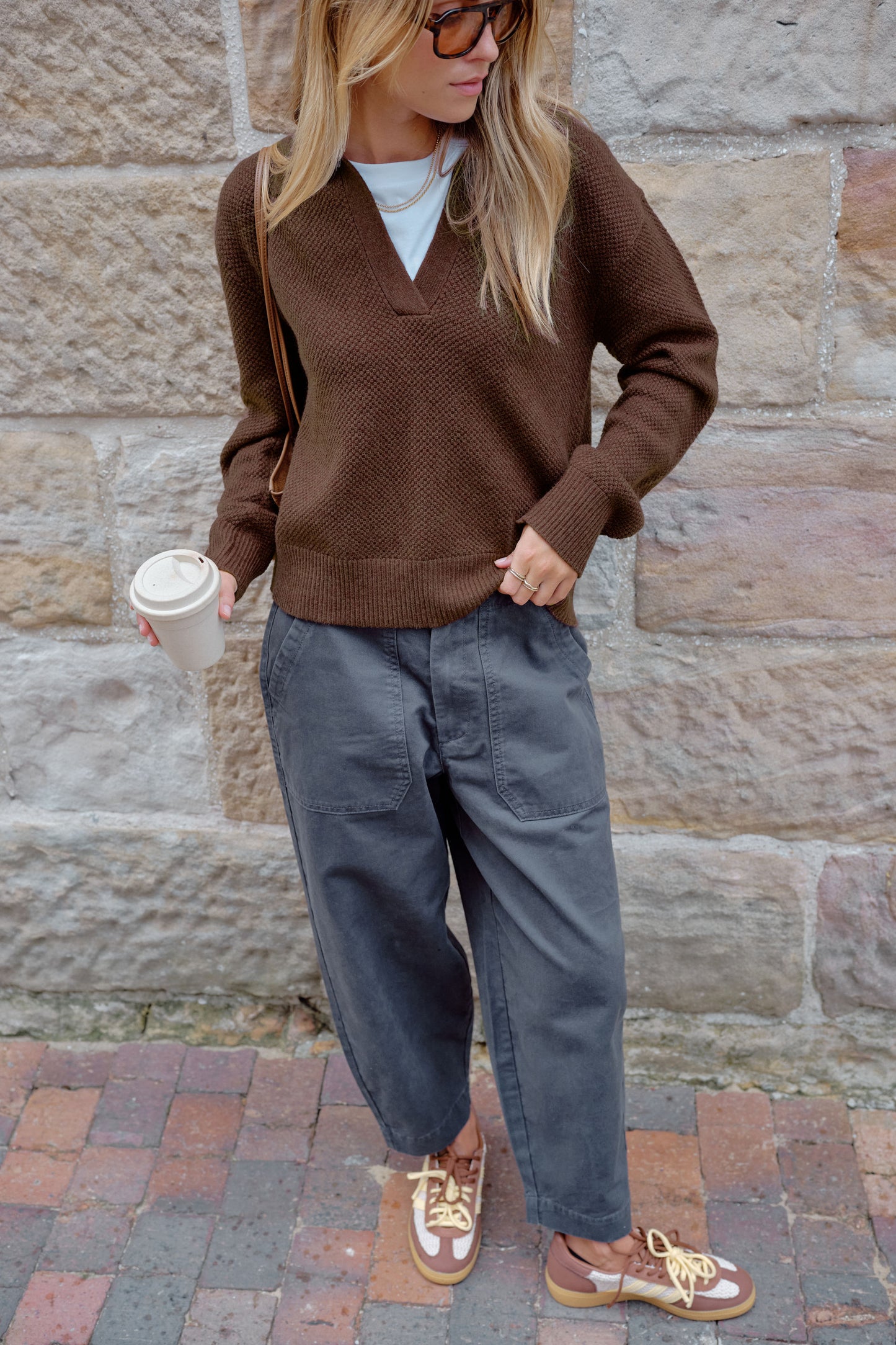 Kira Collared Knit Chocolate