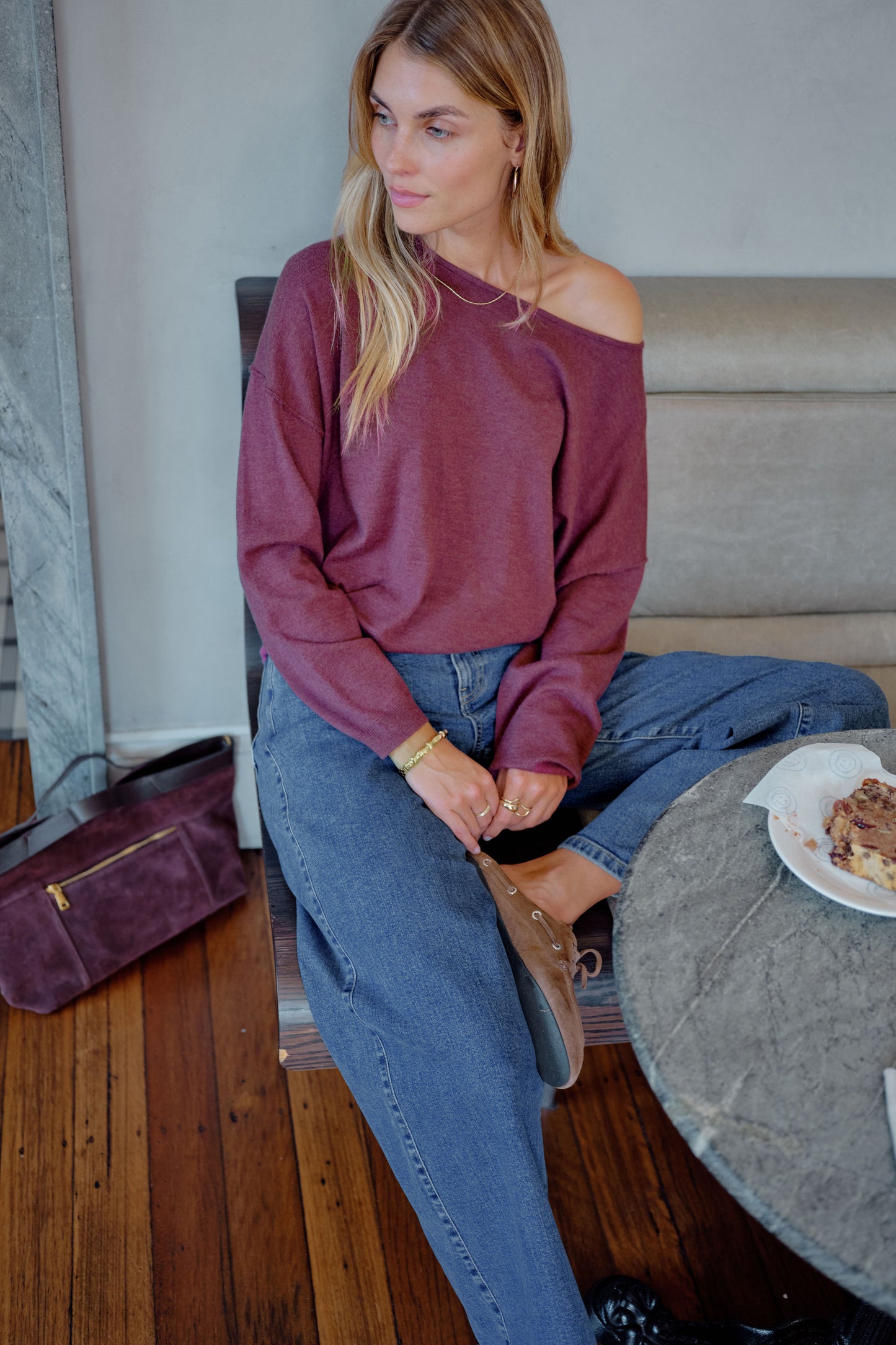 Liza Crapey Soft Knit Washed Burgundy