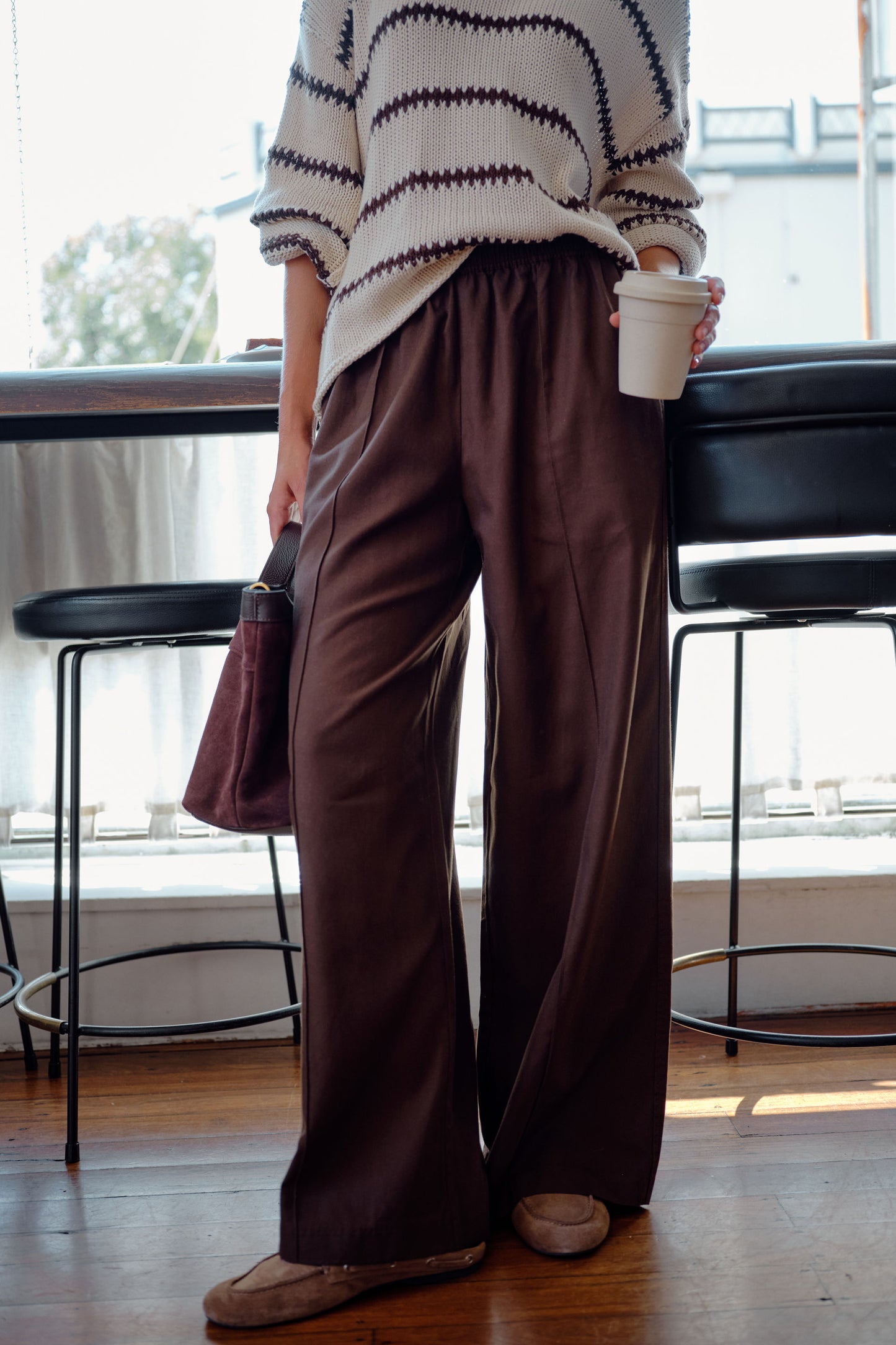 Izzie Pinstitch Pant Chocolate