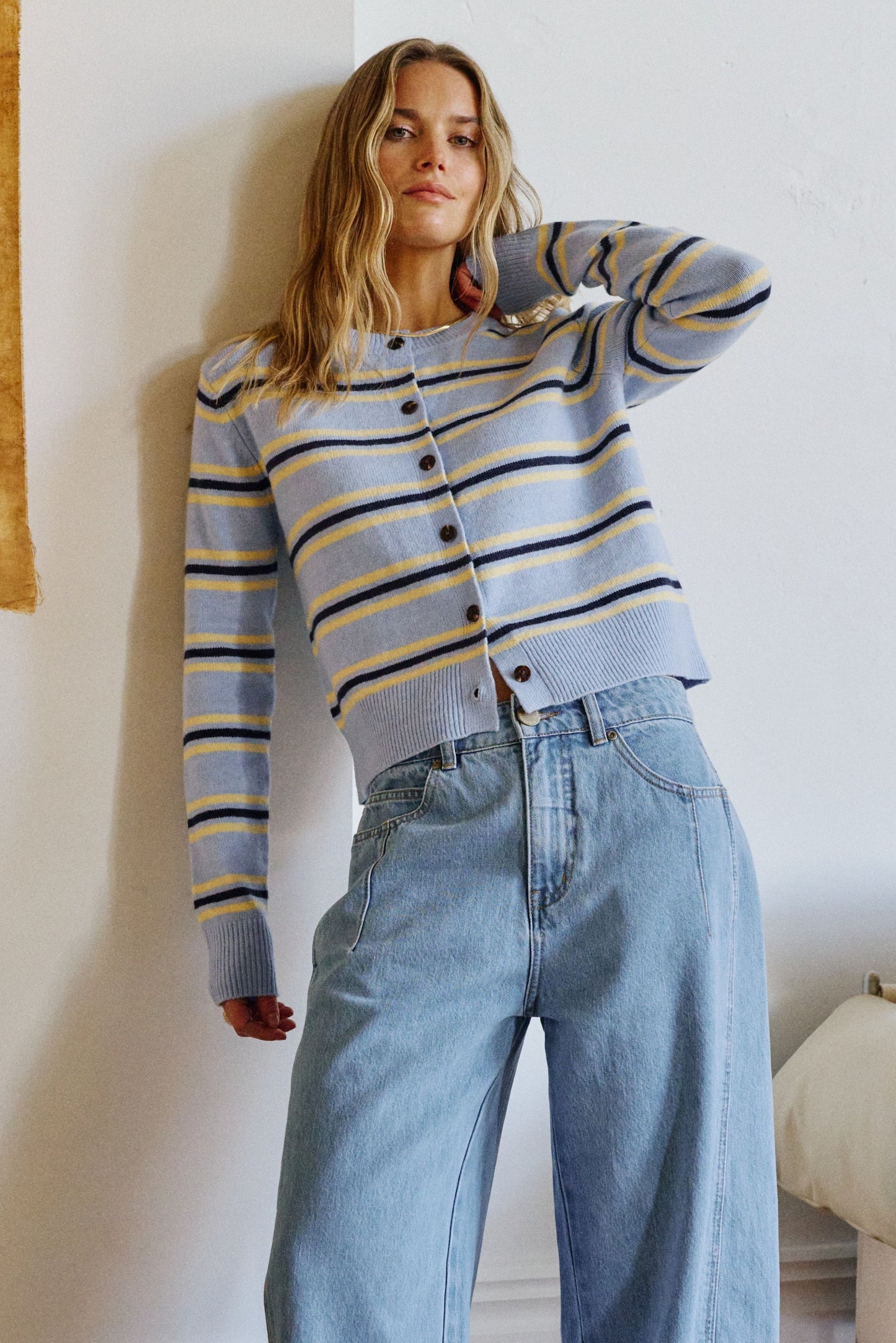 Laine LS Knit Blie/Yellow
