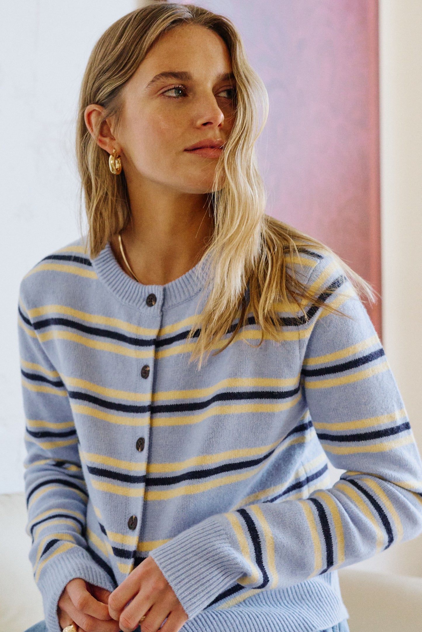 Laine LS Knit Blie/Yellow