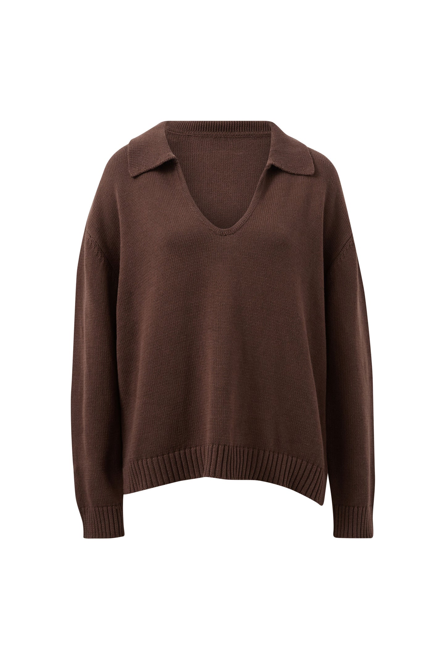 Eliza Collard Knit Brown