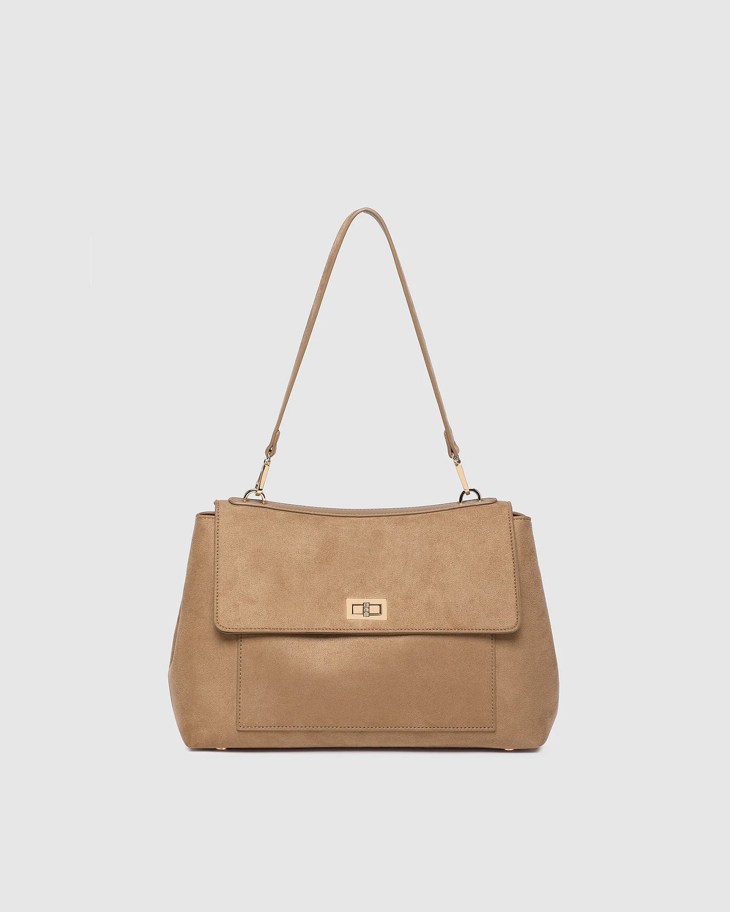 Arden Suedette Shoulder Bag - Honey