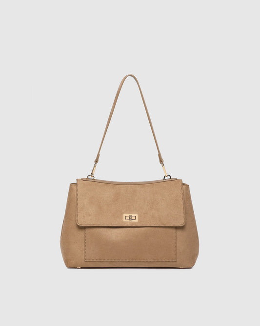 Arden Suedette Shoulder Bag - Honey