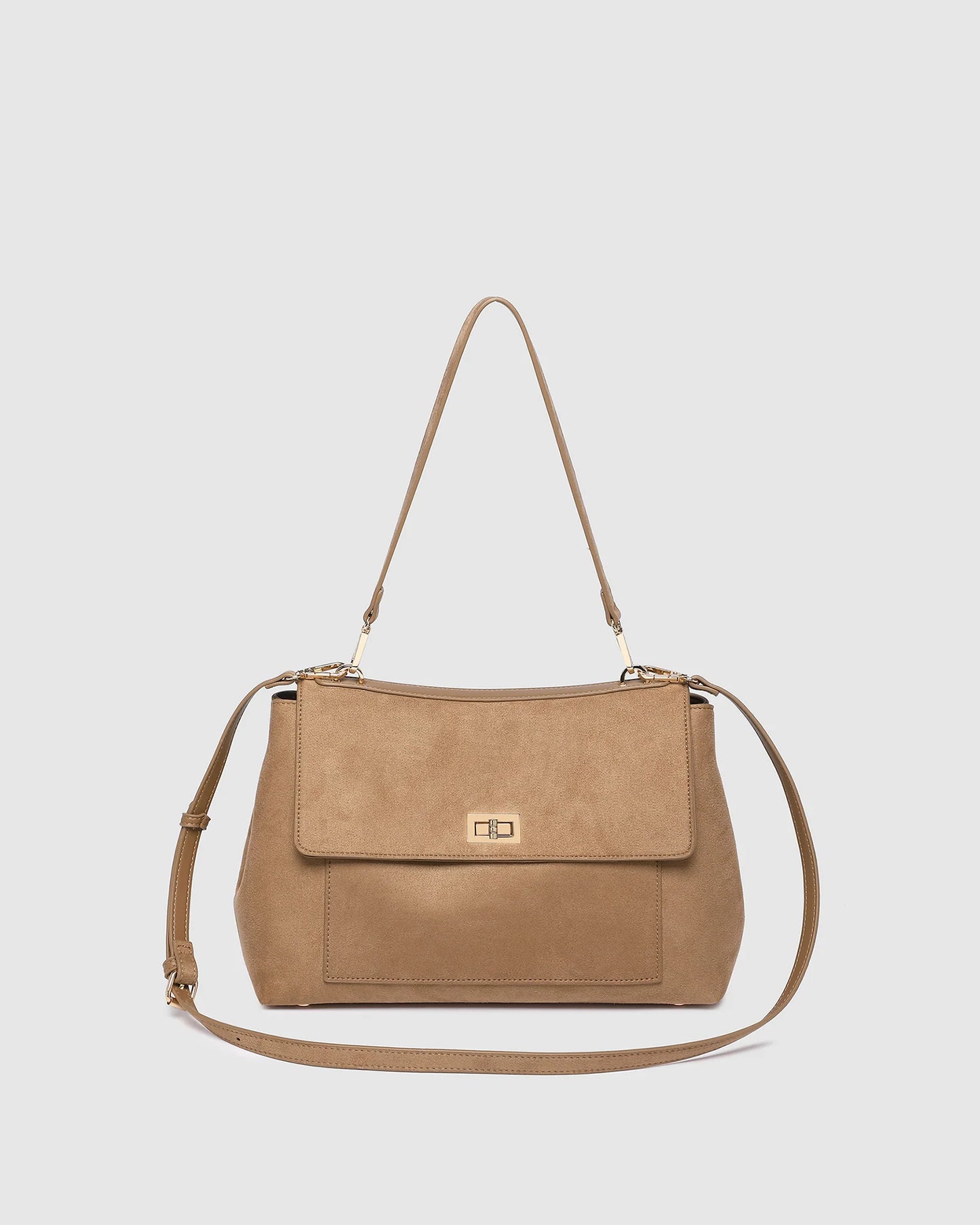 Arden Suedette Shoulder Bag - Honey