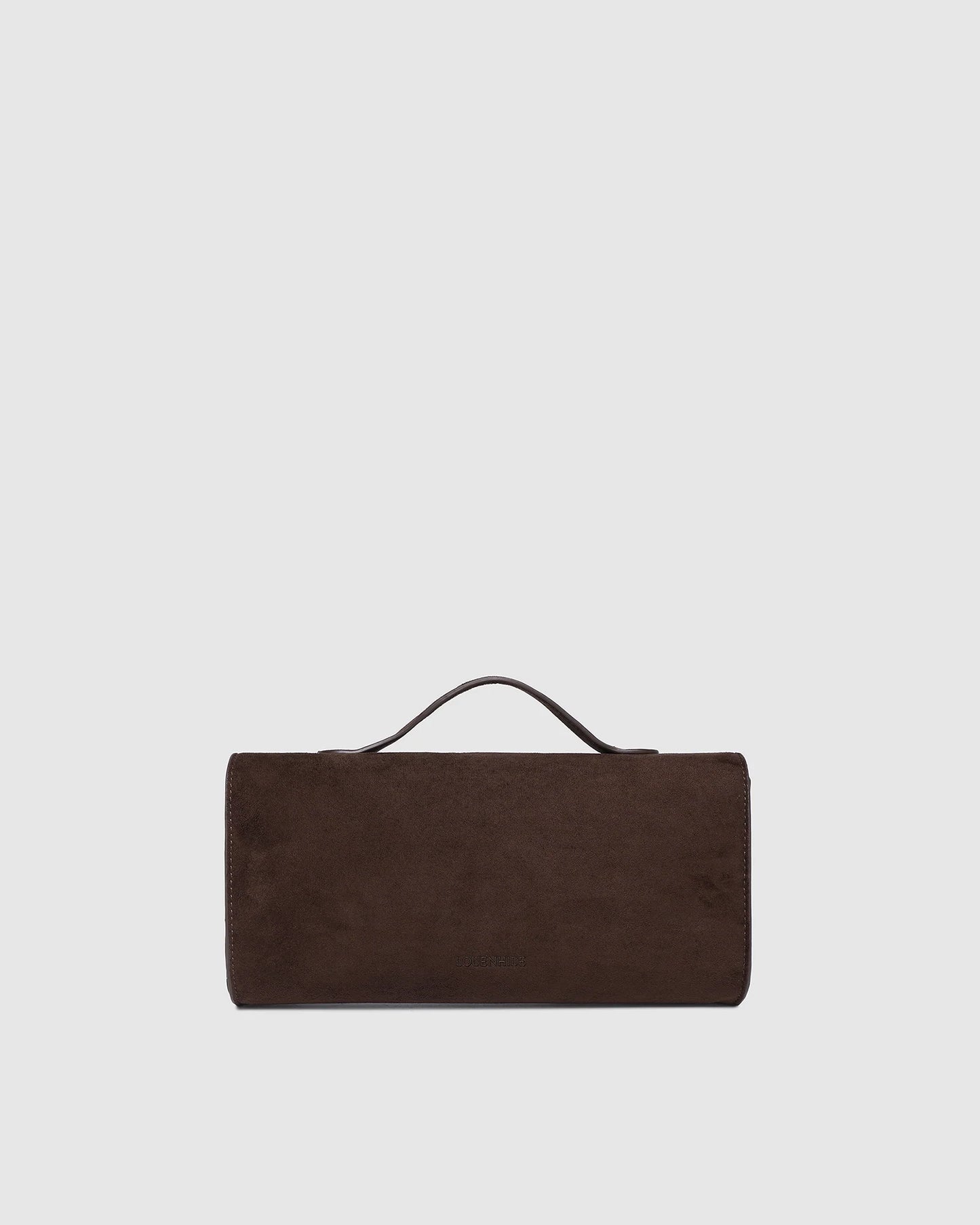 Delaney Suedette Clutch - Chocolate