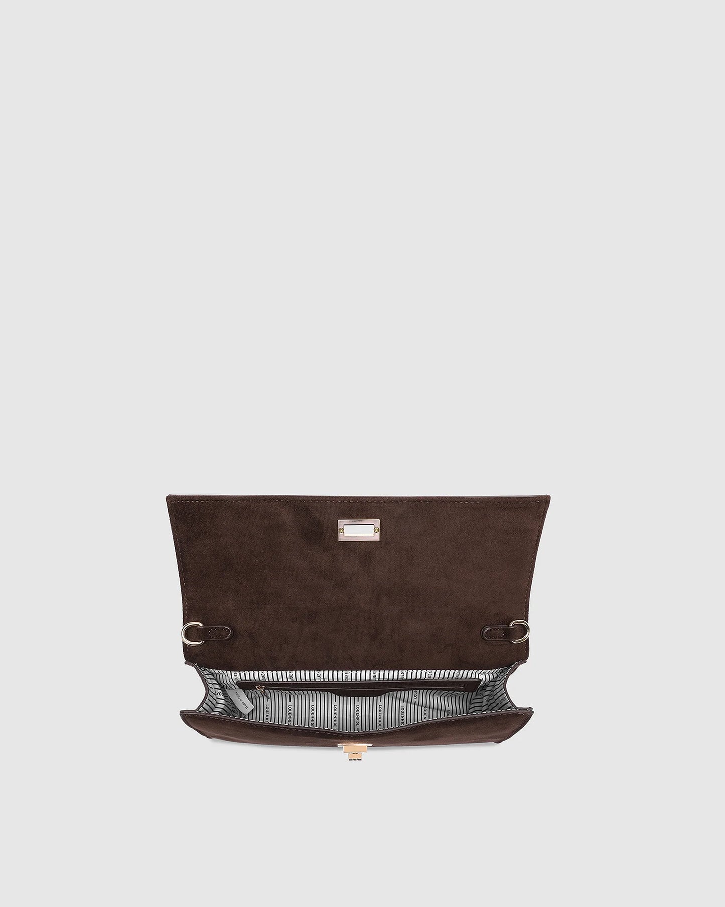 Delaney Suedette Clutch - Chocolate