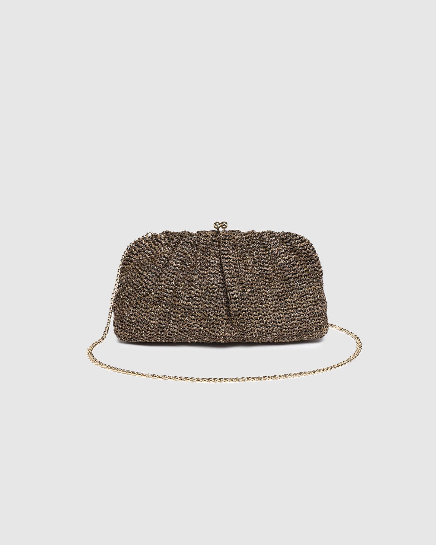Goldie Clutch - Raffia Chocolate