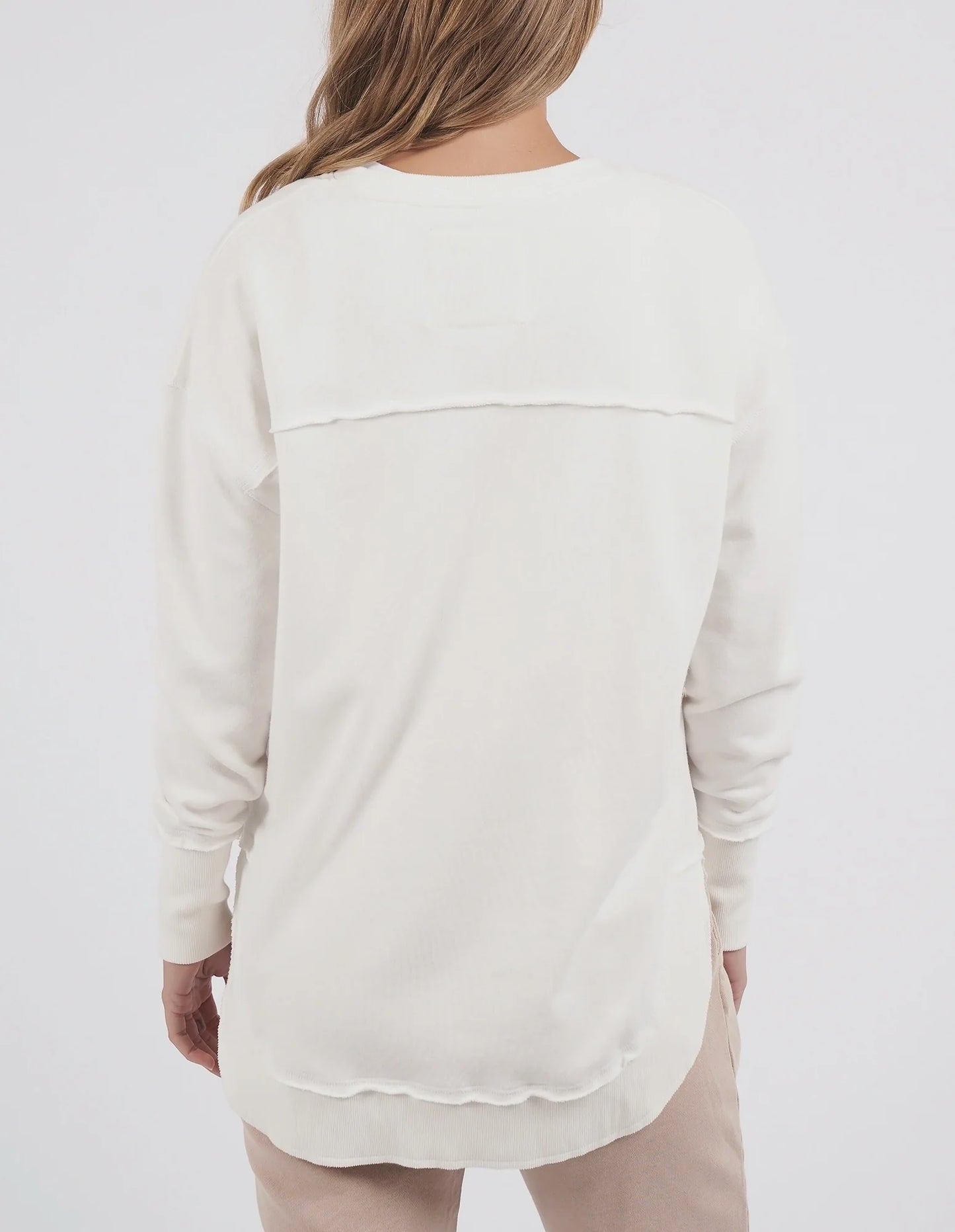 FOXWOOD SIMPLIFIED TONAL CREW WHITE