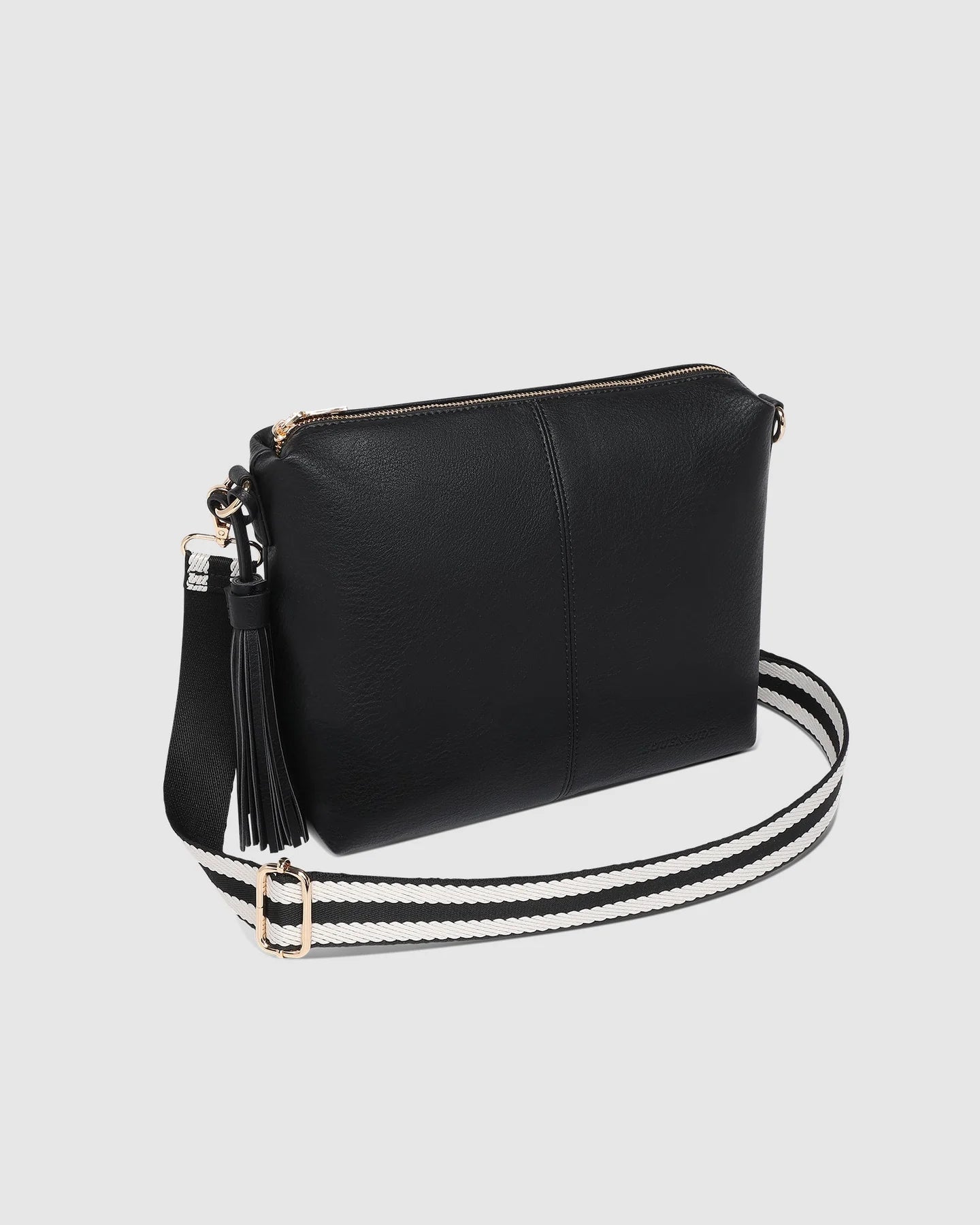 Kasey Stripe Crossbody Bag - Black