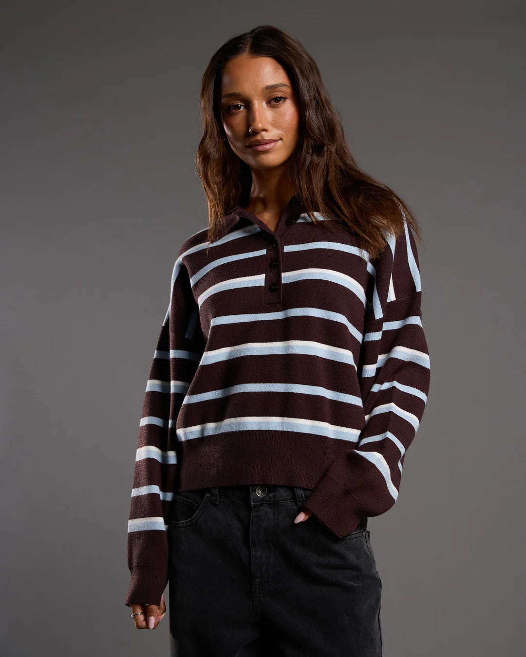 ANITA KNIT POLO TOP