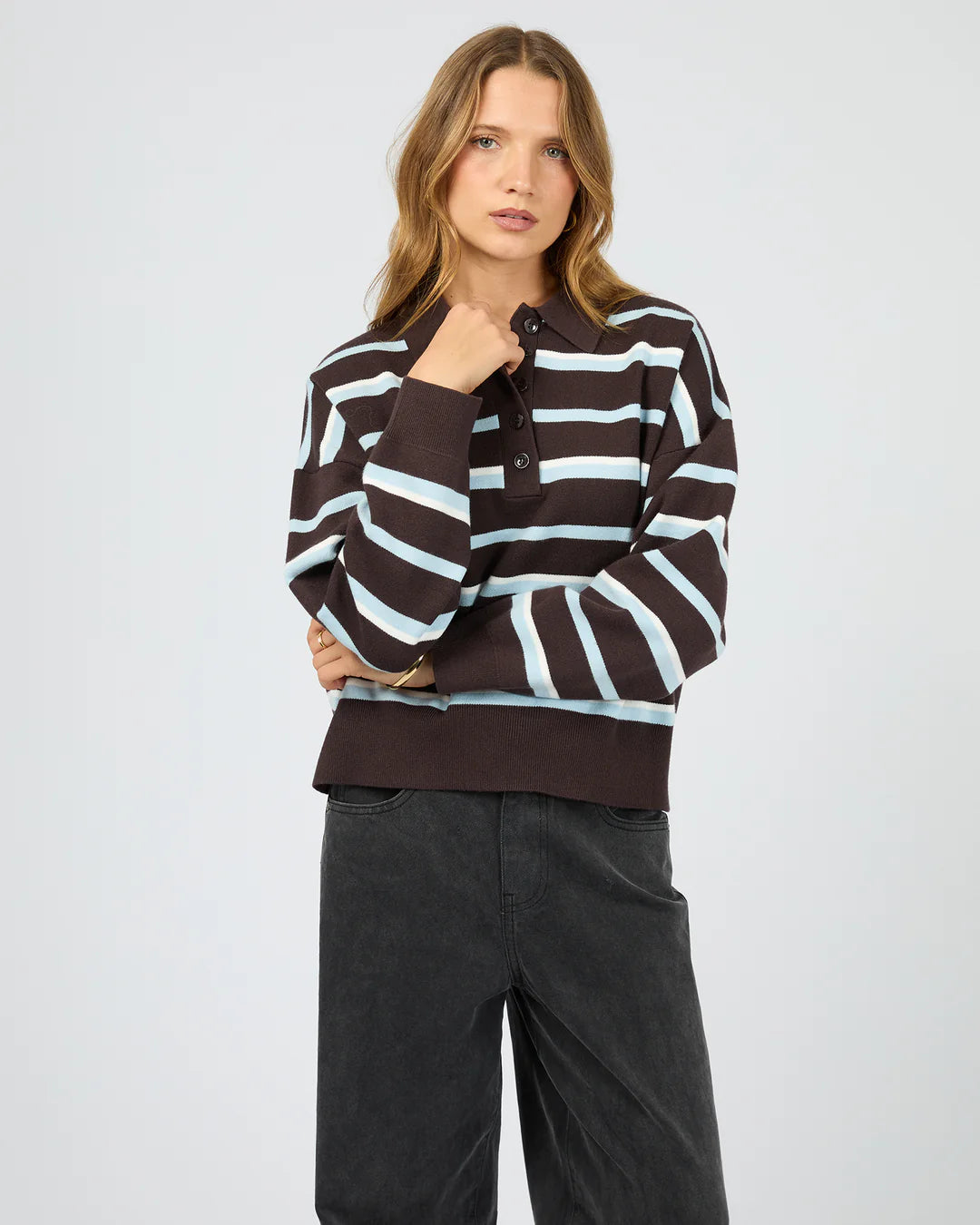 ANITA KNIT POLO TOP