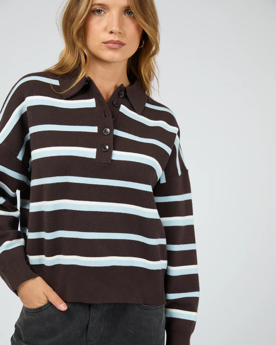 ANITA KNIT POLO TOP
