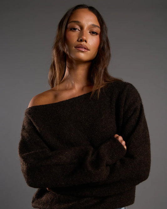 OFF SHOULDER KNIT JUMPER