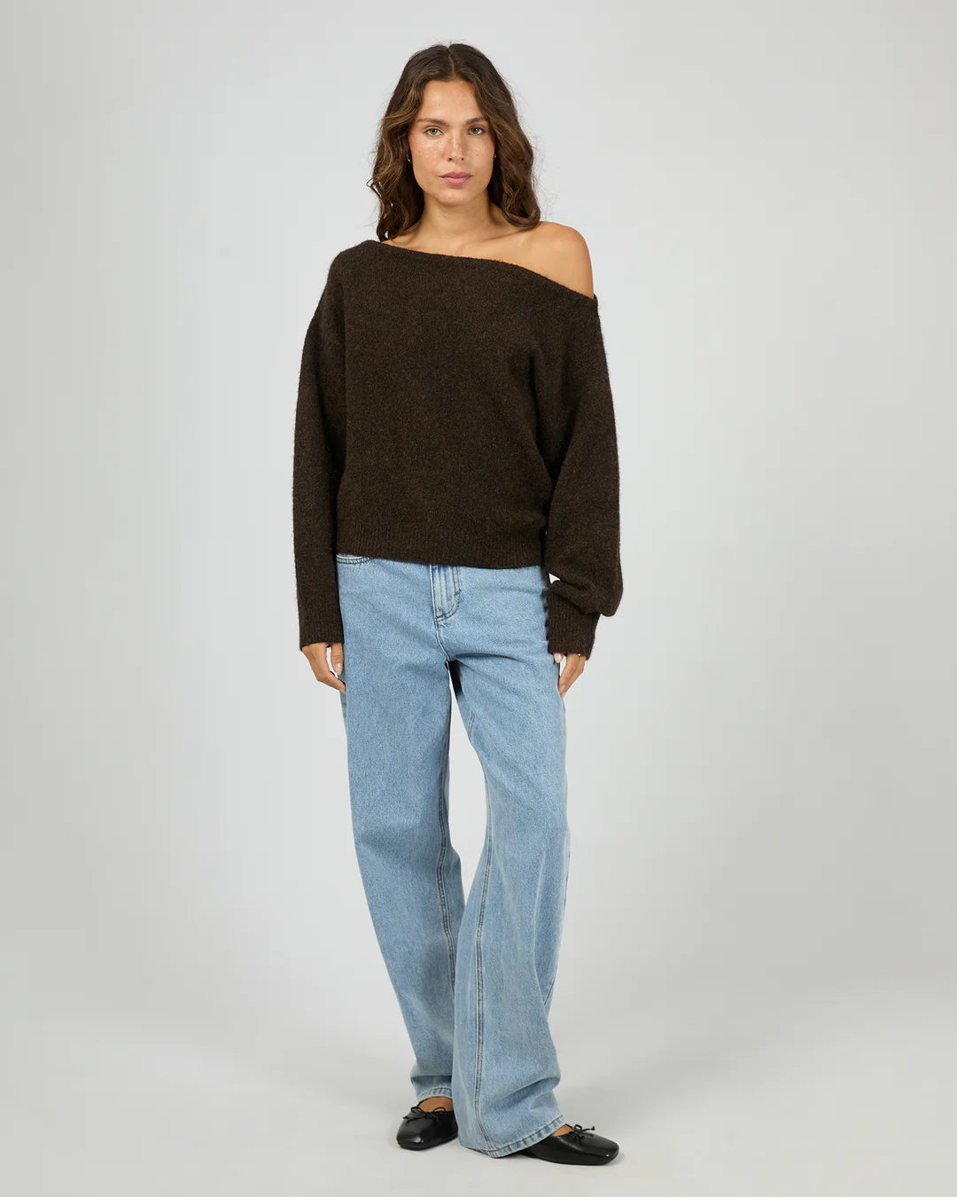 OFF SHOULDER KNIT JUMPER