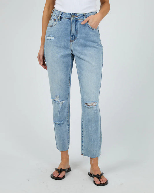 MONICA MOM JEAN - DESTROYED BLUE