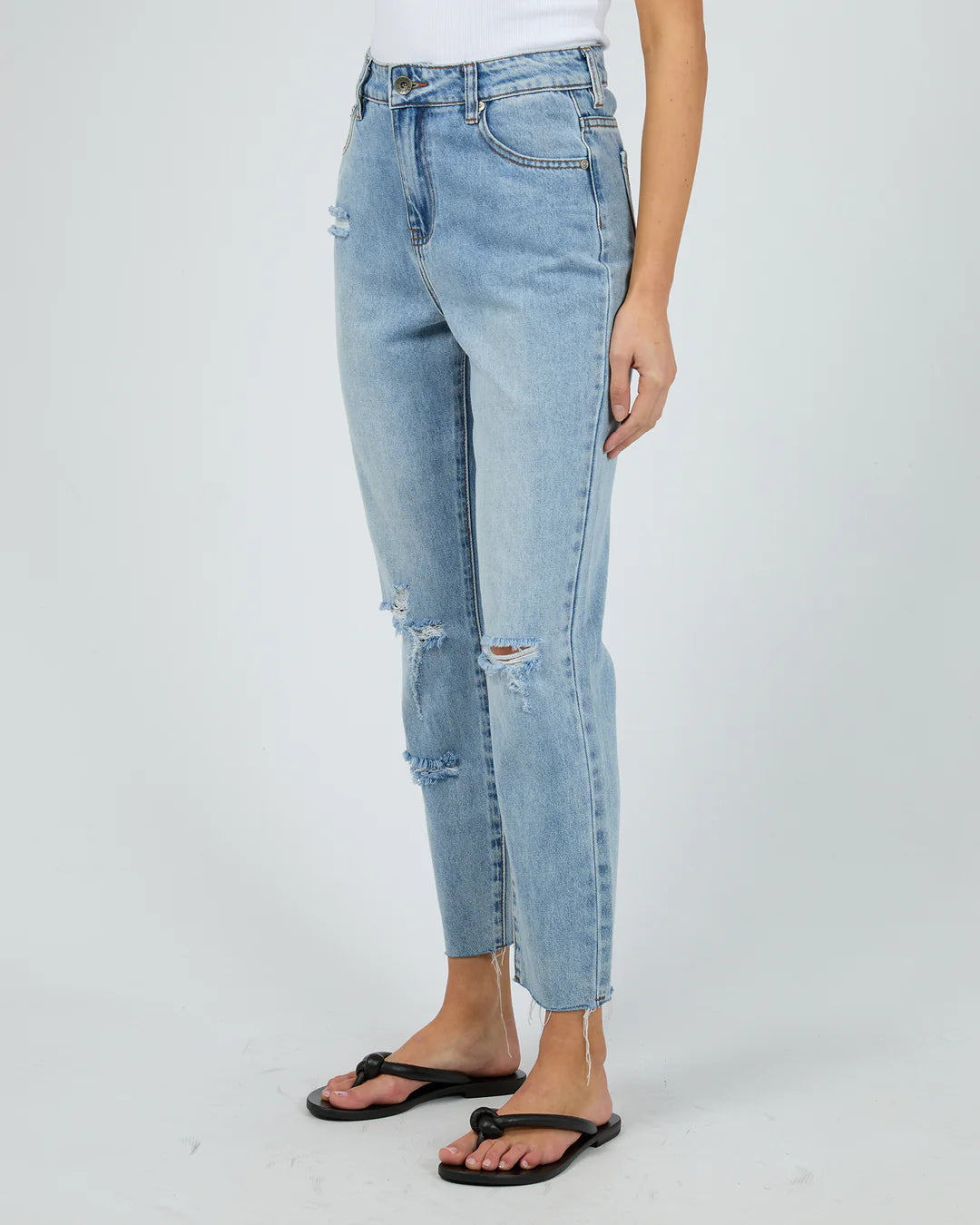 MONICA MOM JEAN - DESTROYED BLUE