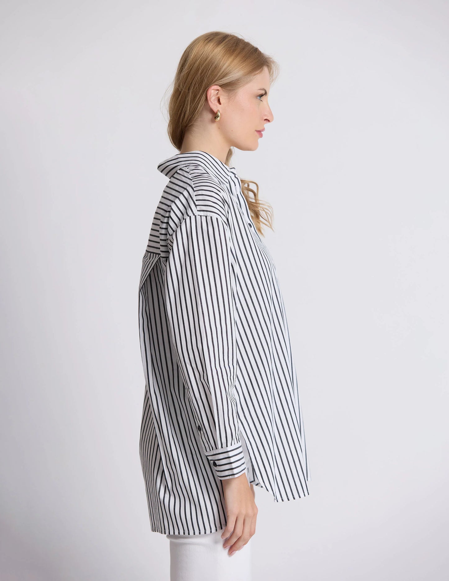 Estella Shirt - Black and White Stripe