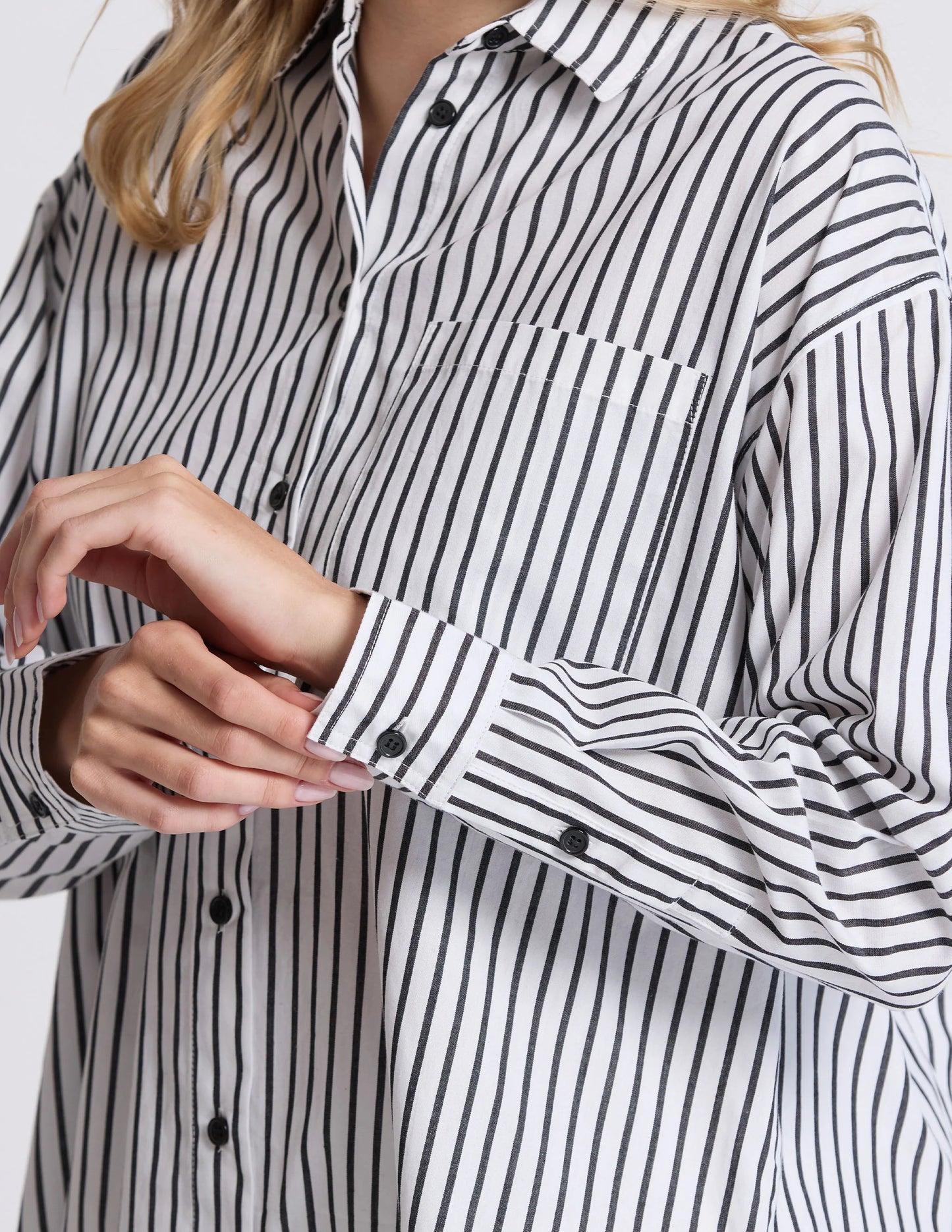 Estella Shirt - Black and White Stripe