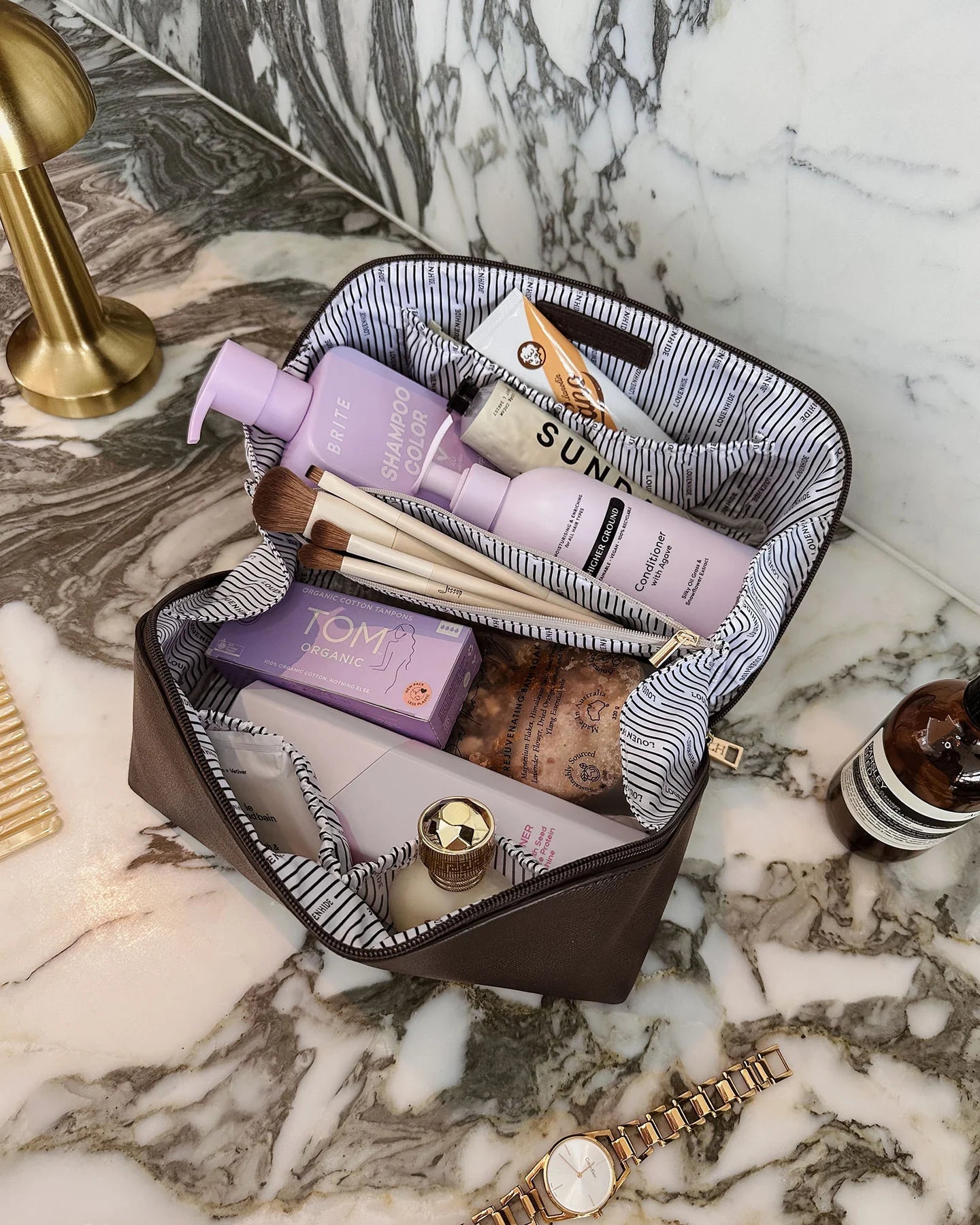 Orion Ellis Cosmetic Bag Set - Chocolate