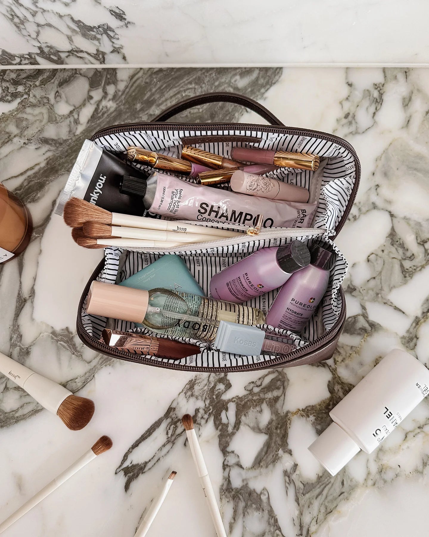 Orion Ellis Cosmetic Bag Set - Chocolate