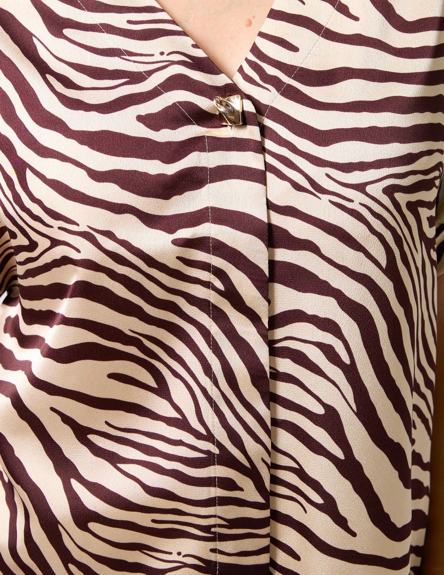 Melanie Blouse - Merlot Zebra