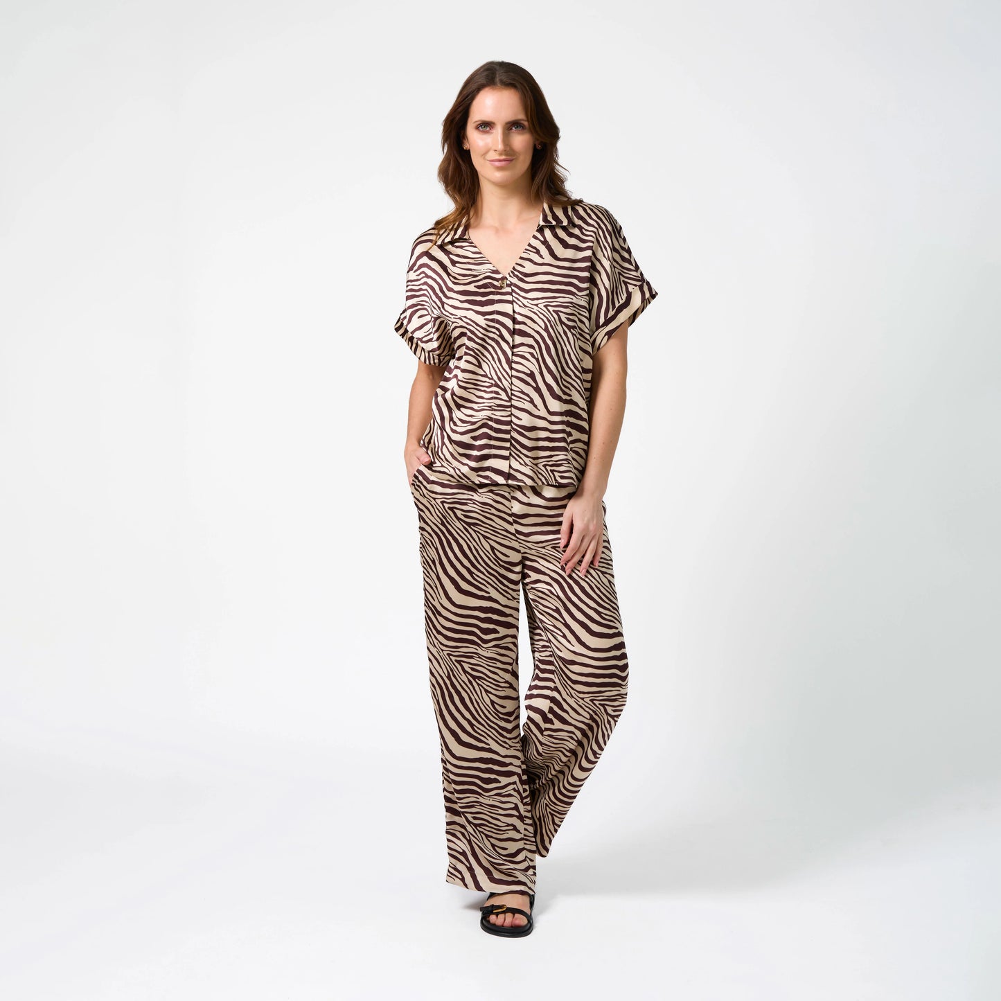 Melanie Blouse - Merlot Zebra