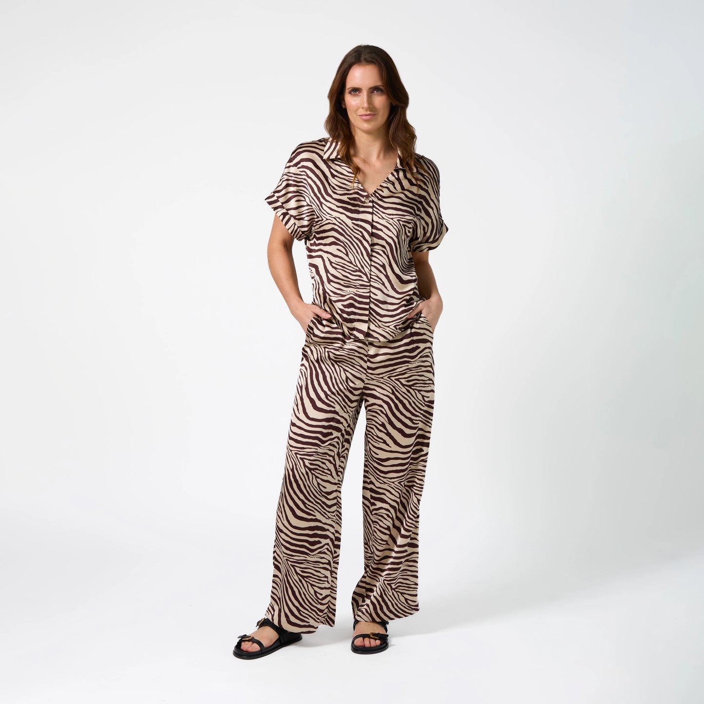 Jenna Pant - Merlot Zebra