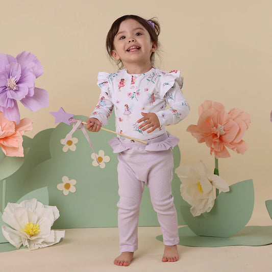 Lavender Organic Pants with Frill