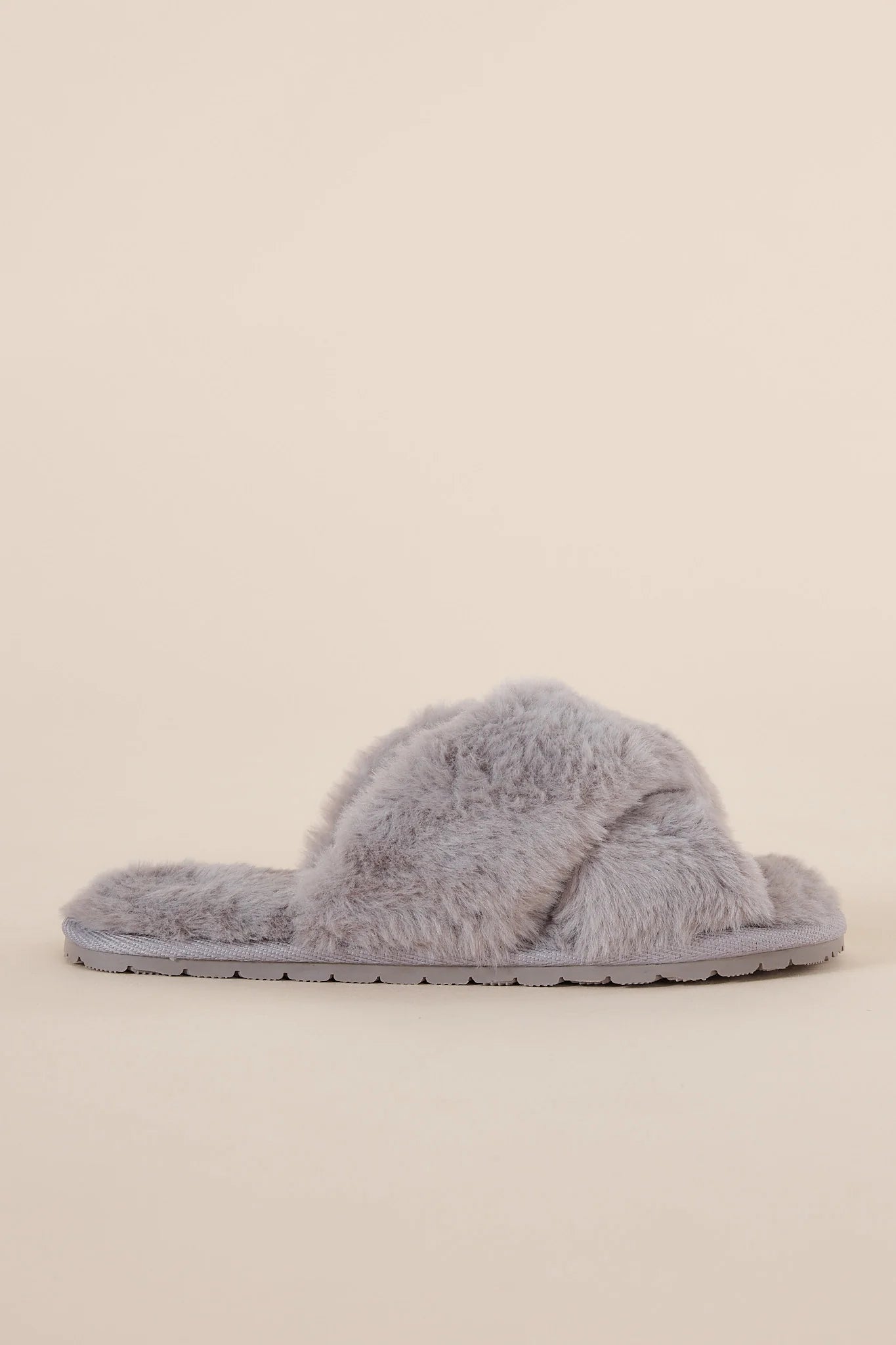 Milan Plush Slipper MArle Grey