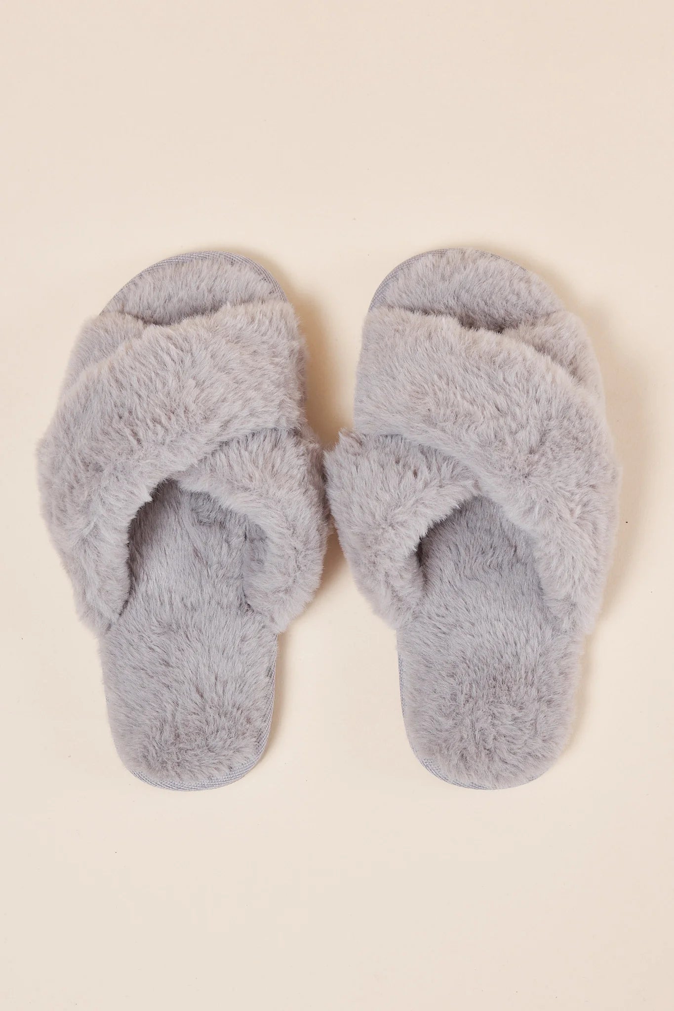 Milan Plush Slipper MArle Grey