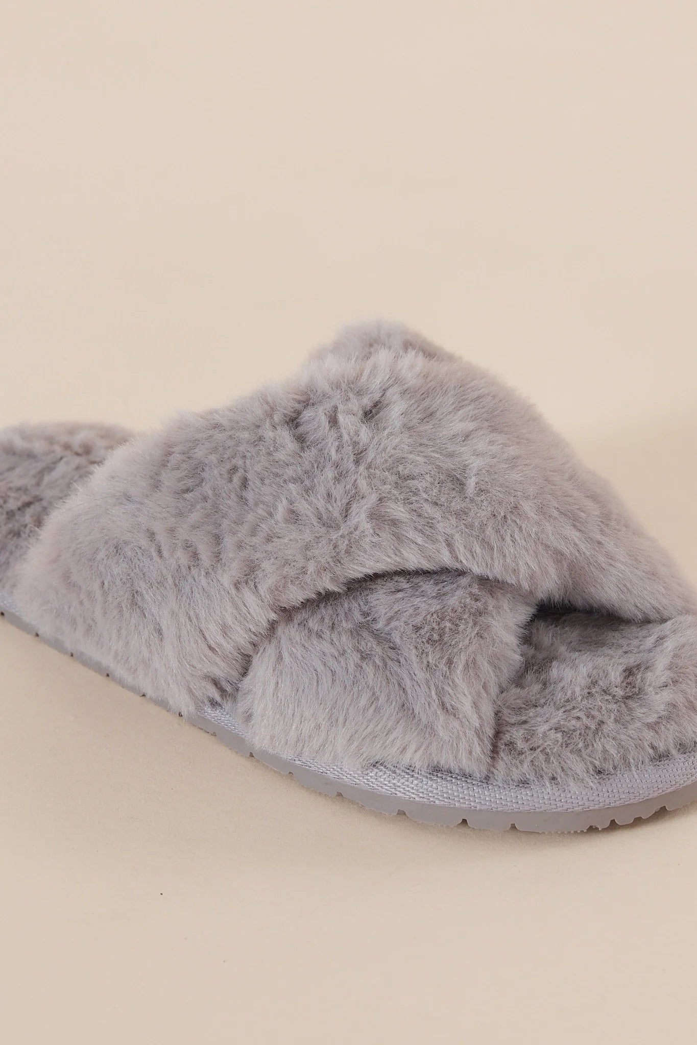 Milan Plush Slipper MArle Grey